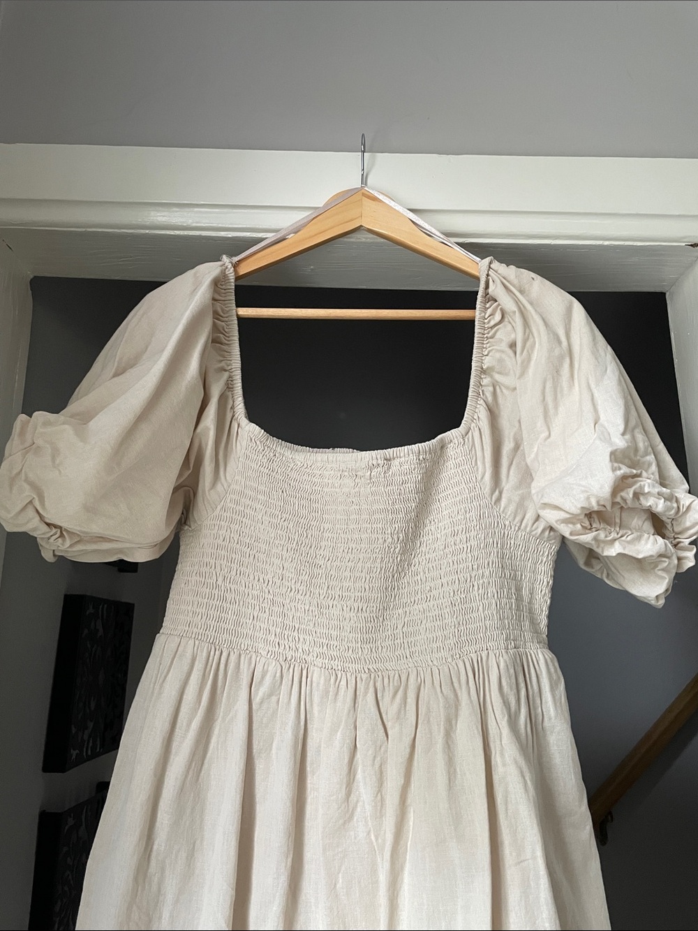 7 for all Mankind Smocked Prairie/ Milkmaid dress-Large - Picture 3 of 9